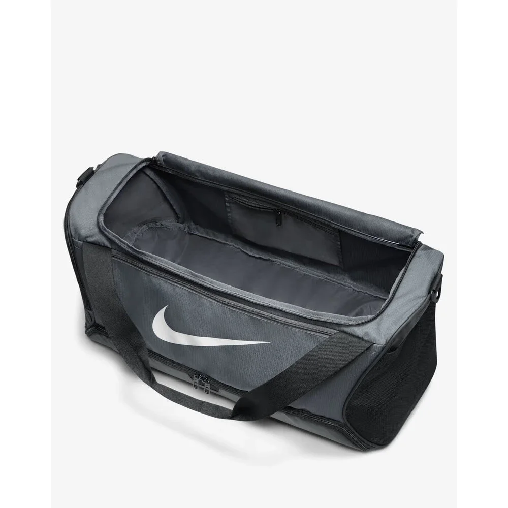 Nike Brasilia 9.5 DH7710-068 Unisex OS Gray Black Training Duffel Bag FLW099